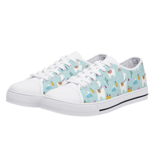 Llama Women's Low Top Canvas Shoes