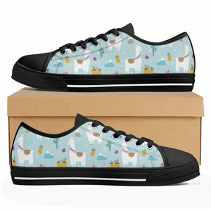 Llama Women's Low Top Canvas Shoes