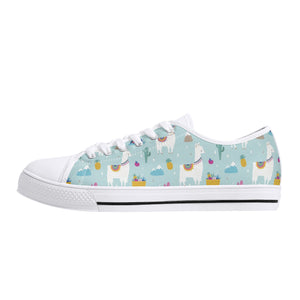 Llama Women's Low Top Canvas Shoes