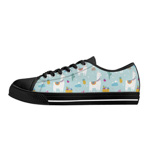 Llama Women's Low Top Canvas Shoes