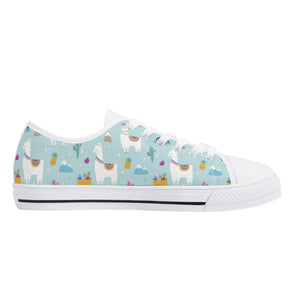 Llama Women's Low Top Canvas Shoes