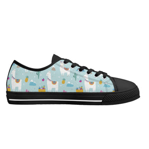 Llama Women's Low Top Canvas Shoes