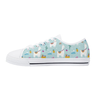 Llama Women's Low Top Canvas Shoes