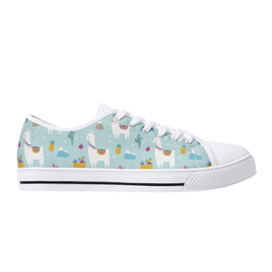 Llama Women's Low Top Canvas Shoes