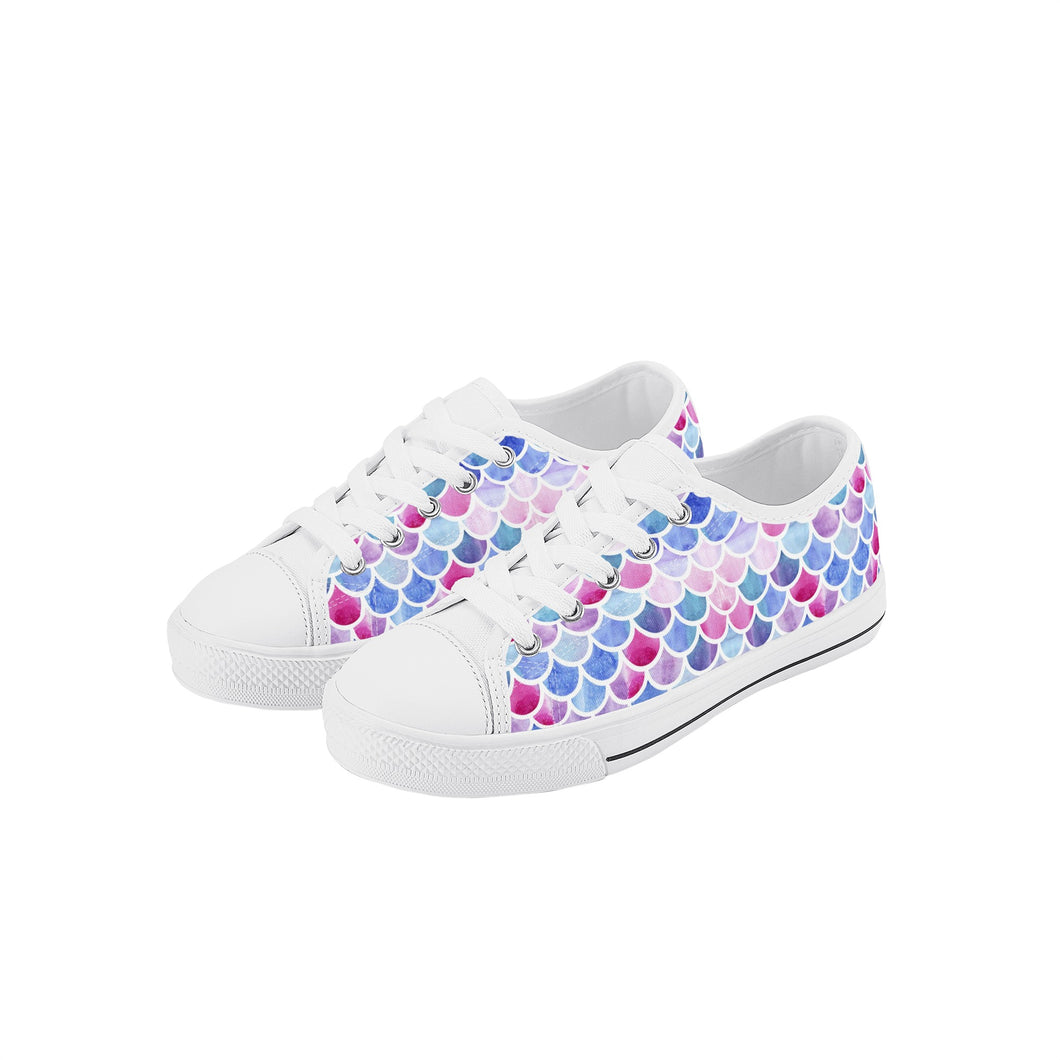 Mermaid Kid's Low Top Canvas Shoes