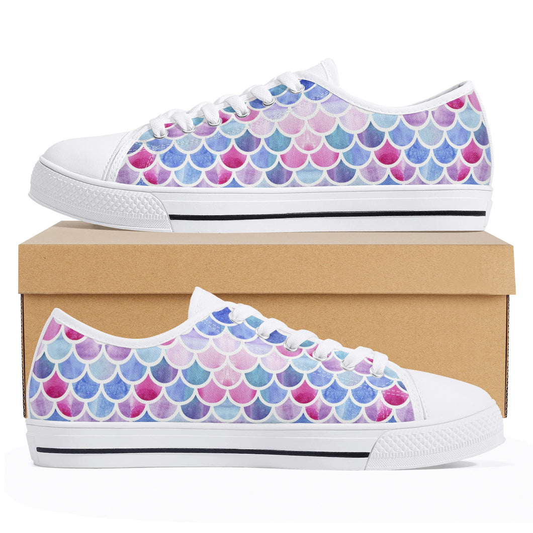 Mermaid Women's Low Top Canvas Shoes