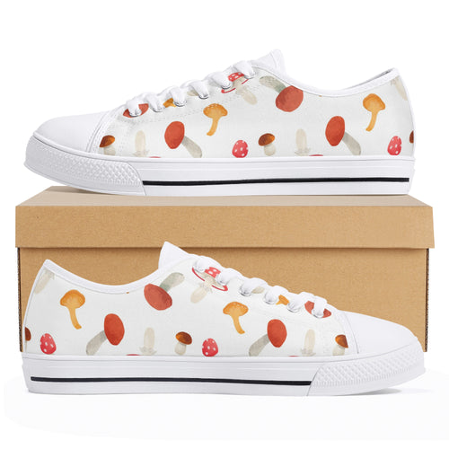 Mushroom Women's Low Top Canvas Shoes
