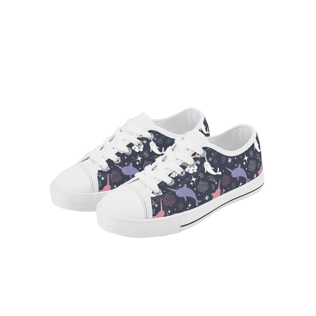 Narwhal Kid's Low Top Canvas Shoes