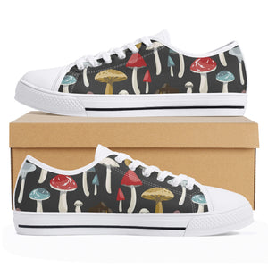Mushroom Women's Low Top Canvas Shoes