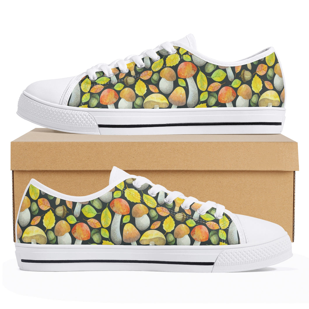 Mushroom Women's Low Top Canvas Shoes