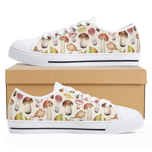 Mushroom Women's Low Top Canvas Shoes