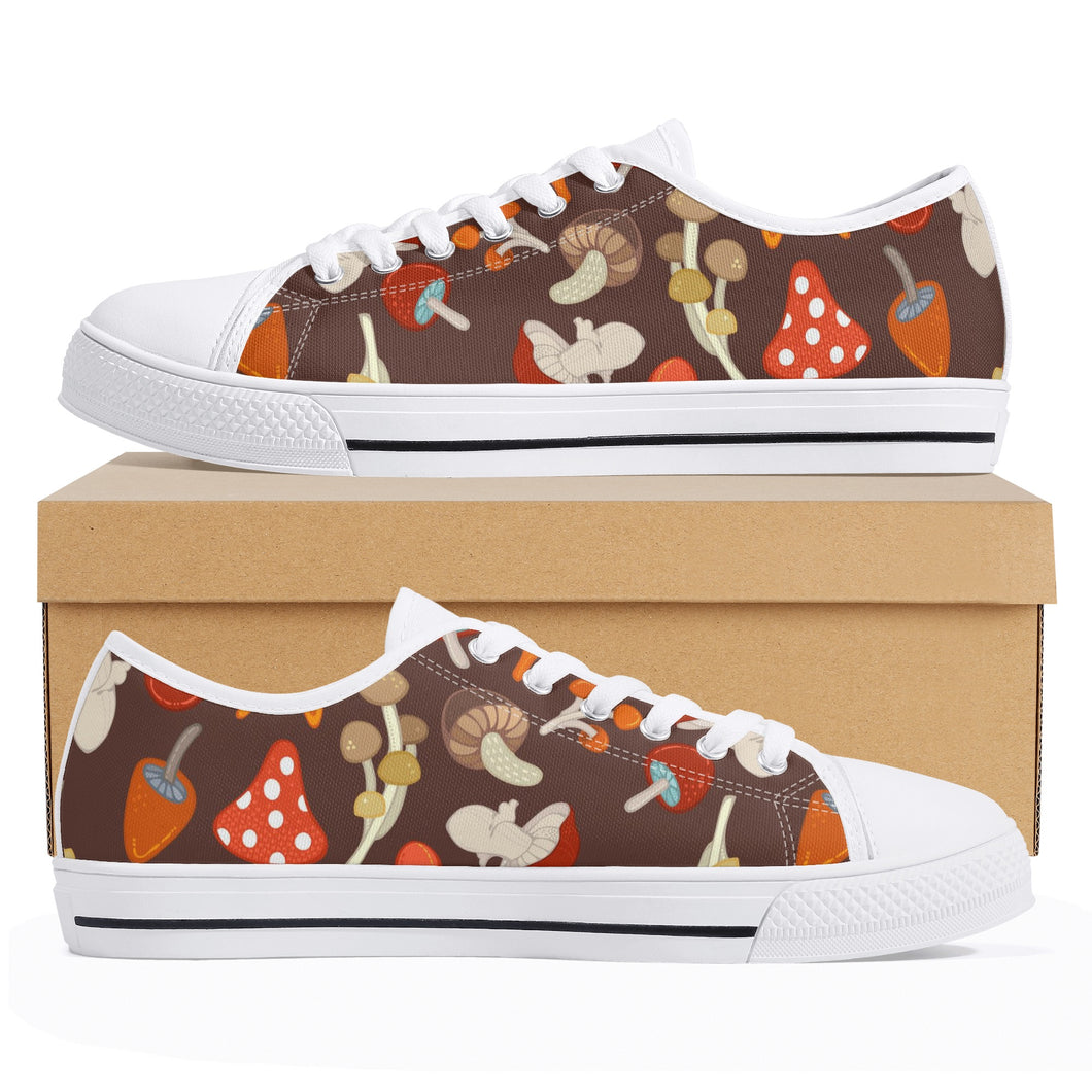 Mushroom Women's Low Top Canvas Shoes