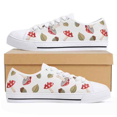 Mushroom Women's Low Top Canvas Shoes
