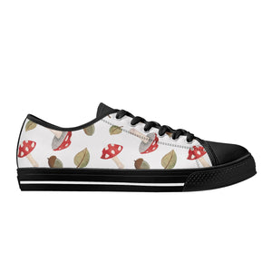 Mushroom Women's Low Top Canvas Shoes