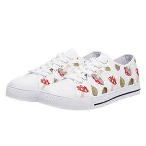 Mushroom Women's Low Top Canvas Shoes