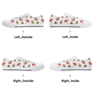 Mushroom Women's Low Top Canvas Shoes