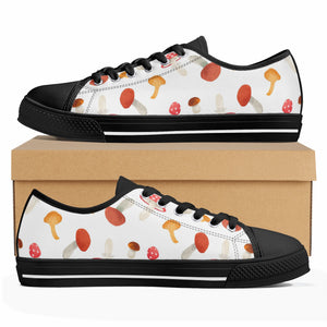 Mushroom Women's Low Top Canvas Shoes