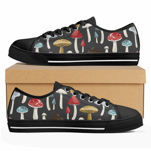 Mushroom Women's Low Top Canvas Shoes