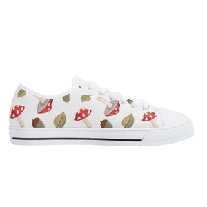 Mushroom Women's Low Top Canvas Shoes