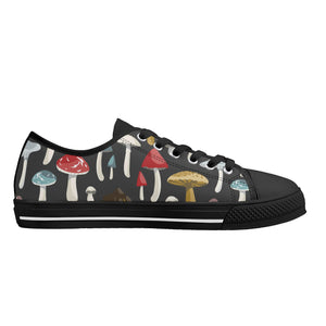Mushroom Women's Low Top Canvas Shoes