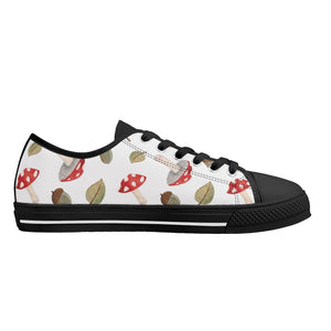 Mushroom Women's Low Top Canvas Shoes