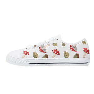 Mushroom Women's Low Top Canvas Shoes