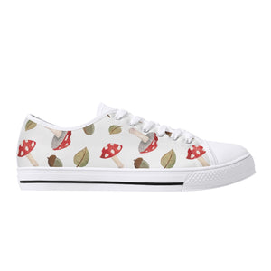 Mushroom Women's Low Top Canvas Shoes