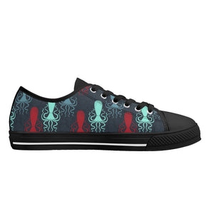 Octopus Women's Low Top Canvas Shoes