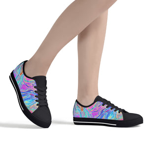Psychedelic Women's Low Top Canvas Shoes