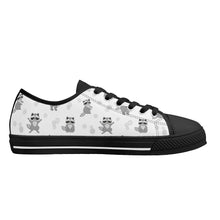 Raccoon Women's Low Top Canvas Shoes