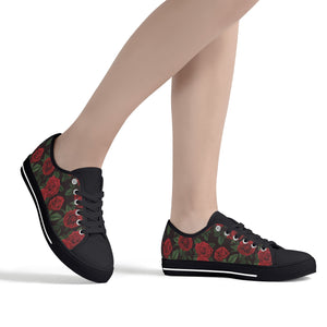 Rose Women's Low Top Canvas Shoes