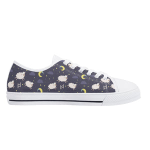 Sheep Women's Low Top Canvas Shoes