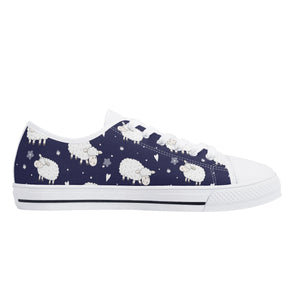 Sheep Women's Low Top Canvas Shoes