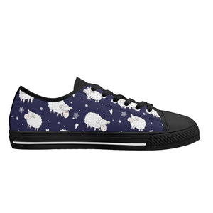 Sheep Women's Low Top Canvas Shoes