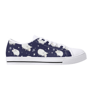 Sheep Women's Low Top Canvas Shoes