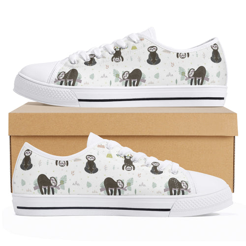 Sloth Women's Low Top Canvas Shoes