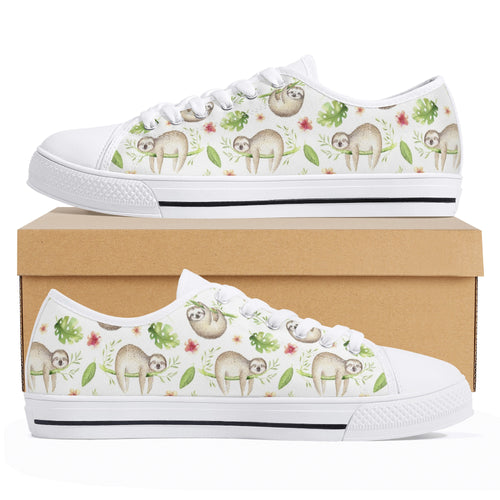 Sloth Women's Low Top Canvas Shoes