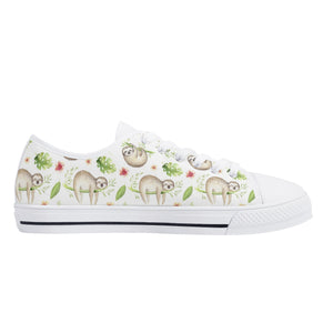 Sloth Women's Low Top Canvas Shoes