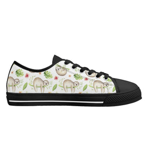 Sloth Women's Low Top Canvas Shoes