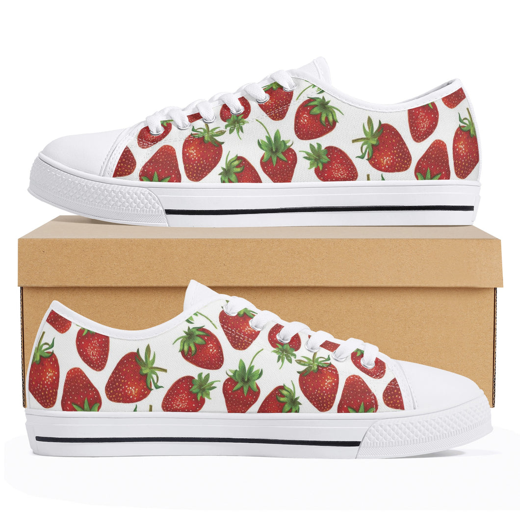 Strawberry Women's Low Top Canvas Shoes