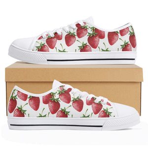 Strawberry Women's Low Top Canvas Shoes