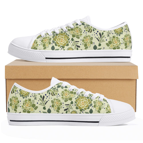 Succulent Women's Low Top Canvas Shoes