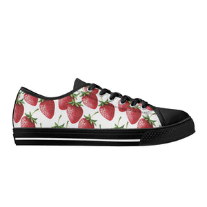 Strawberry Women's Low Top Canvas Shoes