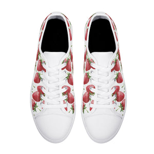 Strawberry Women's Low Top Canvas Shoes