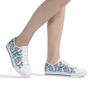Succulent Women's Low Top Canvas Shoes