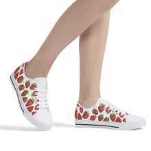 Strawberry Women's Low Top Canvas Shoes