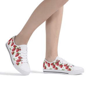 Strawberry Women's Low Top Canvas Shoes