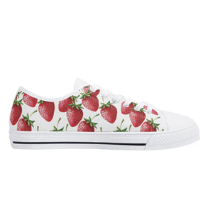 Strawberry Women's Low Top Canvas Shoes