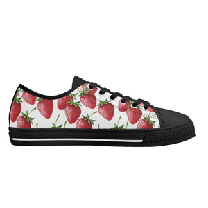 Strawberry Women's Low Top Canvas Shoes