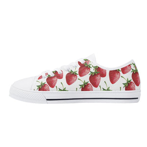 Strawberry Women's Low Top Canvas Shoes